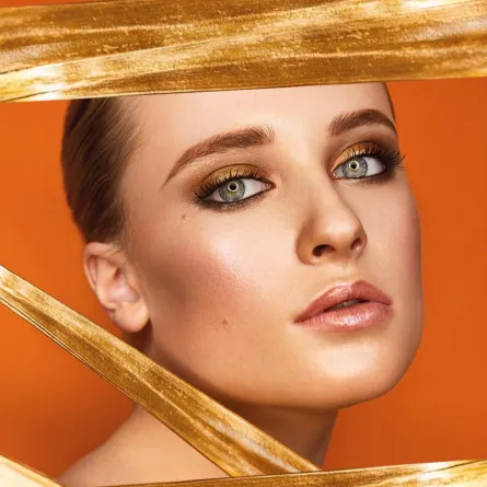 مكياج برتقالي وذهبي للمناسبات