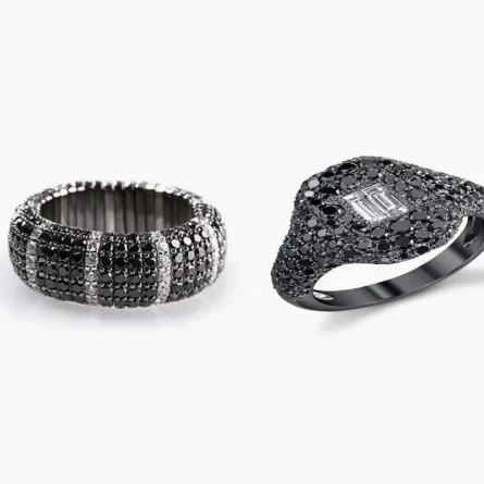 خواتم مرصعة بالألماس الأسود