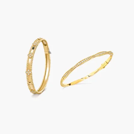 أساور ذهب مرصّعة بالألماس لعروس 2021