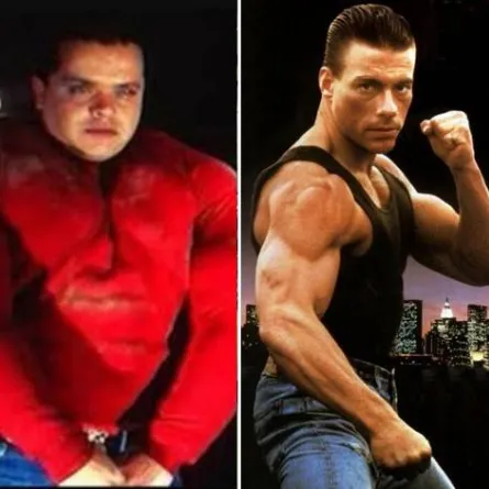 محمد هنيدي يتحدى فان دام- الصورة من فيسبوك محمد هنيدي