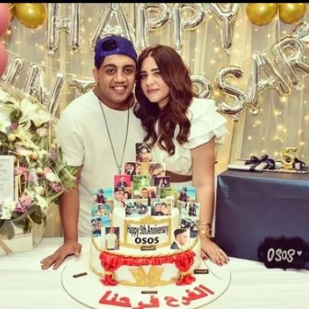 أوس اوس- الصورة مع زوجته من انستجرام أوس أوس