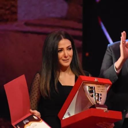 دنيا سمير غانم من افتتاح المهرجان القومي للمسرح - الصورة من حساب المهرجان القومي للمسرح على الفيس بوك