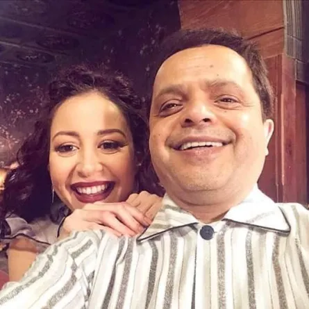 منة شلبي وهنيدي يحتفلان من كواليس فيلم الإنس والنمس