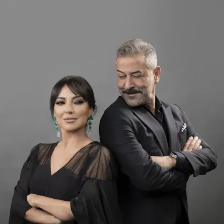 عبد المنعم عمايري و أمل عرفة- الصورة من حساب أمل على تويتر