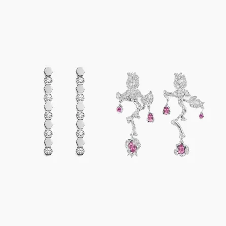 موديلات أقراط متدلية من الذهب الأبيض 