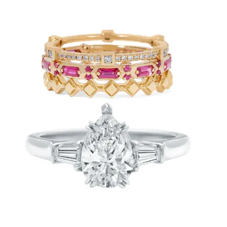 موديلات خواتم مرصعة بقطع الباجيت