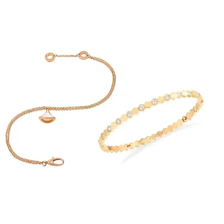 تصاميم أساور ذهبية نحيفة من الذهب الوردي استقبالاً لأكتوبر