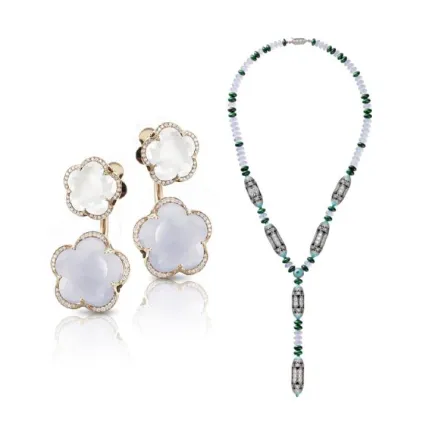 مجوهرات مرصعة بحجر كالسيدوني اللافندر