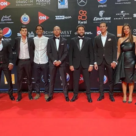 أبطال فيلم ريش قبل عرضه في مهرجان الجونة - الصورة من حساب المهرجان على انستغرام