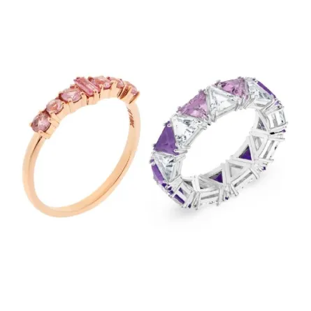 خواتم مرصعة بالكريستال الملون