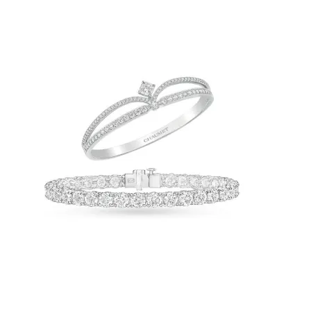 أساور ذهب أبيض فخمة لعروس شتاء 2022