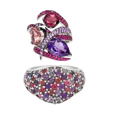 خواتم بأحجار باللون الارجواني