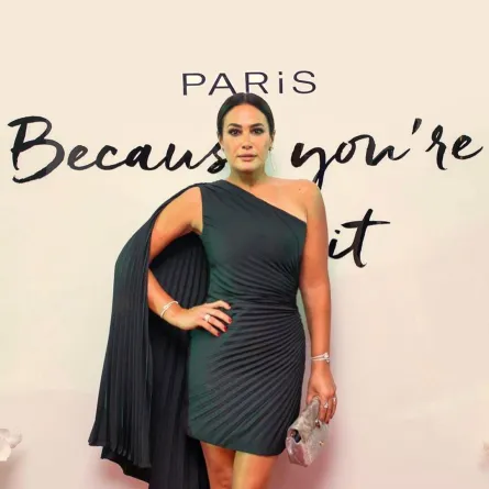 هند صبري بفستان سهرة بتصميم البليسيه-  الصورة من حساب هند صبري على انستغرام 