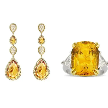 مجوهرات مرصّعة بالأحجار الكريمة الصفراء