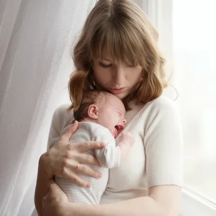 صورة لطريقة حمل الرضيع المصاب بالمغص