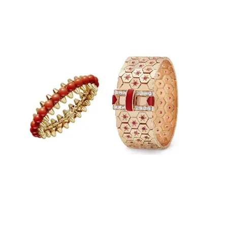 أجمل موديلات أساور مرصعة بحجر المرجان