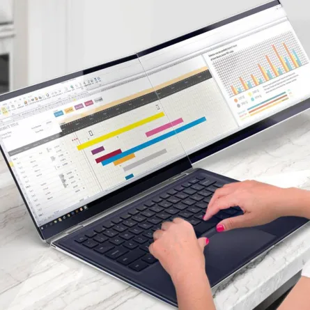 جهاز لاب توب متعدد الشاشات بإمكانيه استخدام شاشاته جهازا لوحيا