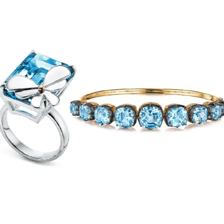 مجوهرات بحجر التوباز الأزرق