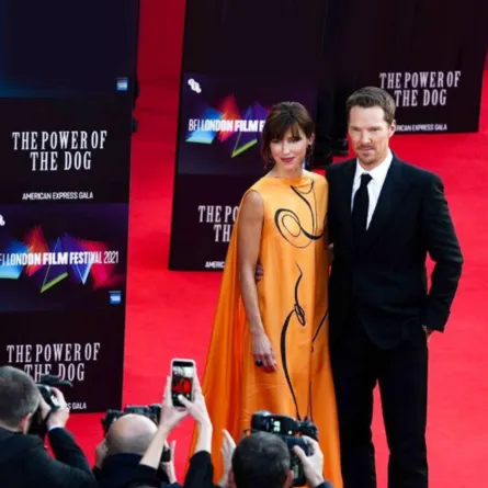 النجمان صوفي هنتر وبنديكت كمبرباتش في مهرجان لندن السينمائي