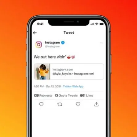 صورة توضح معاينة رابط إنستغرام على تويتر