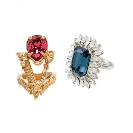 موديلات خواتم مرصعة بالكريستال الملون