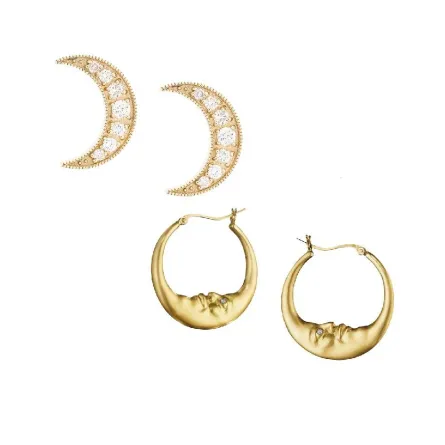 موديلات أقراط على شكل هلال لصاحبة الذوق الكلاسيكي