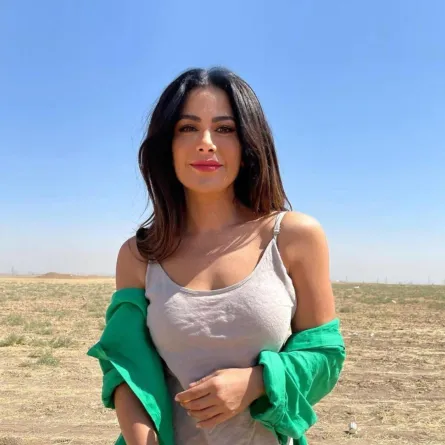 صبا مبارك من كواليس تصوير ليلة السقوط - الصورة من حسابها على انستغرام