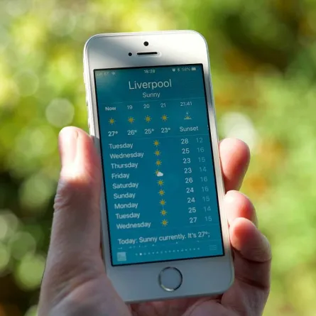 صورة تطبيق يكشف عن درجة حرارة الجوّ