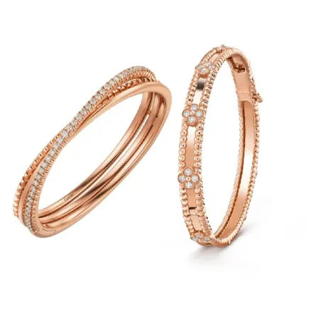 أحدث موديلات اساور ذهب باللون الوردي لخريف 2021