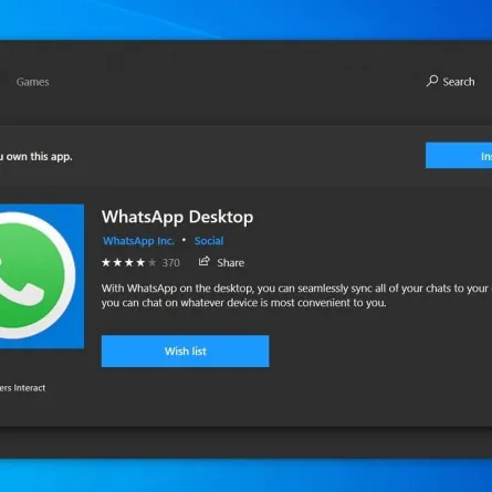 صورة تطبيق واتساب الخاص بأجهزة الكمبيوتر