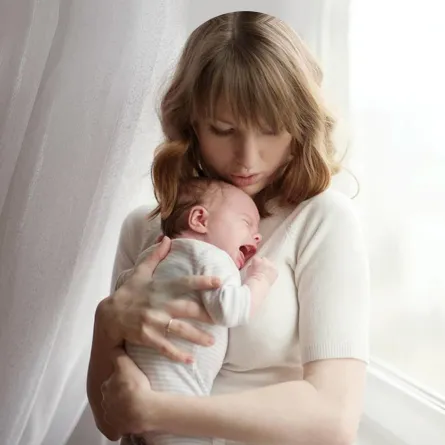 صورة لأم تحتضن مولودها