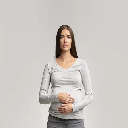 صورة لحامل تعاني من تحجر البطن 