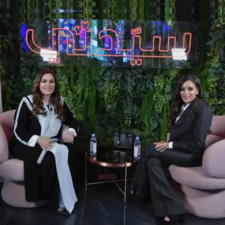 جميلة عوض مع المذيعة إيمان رجب داخل بيت سيدتي الزجاجي