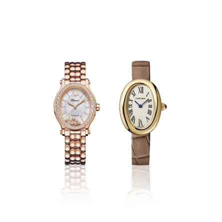 ساعات نسائية بمينا بيضاوية