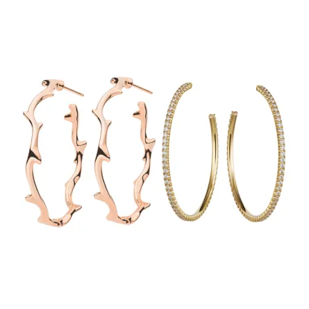 موديلات أقراط أذن دائرية ذهبية لخريف 2021