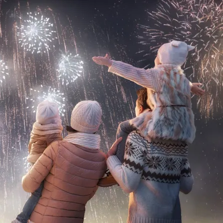 استمتاع مع الأطفال برأس السنة