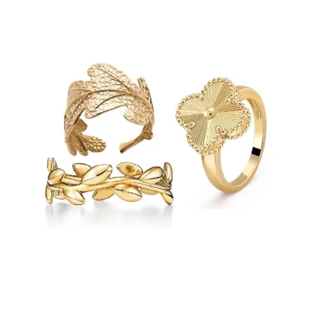 موديلات خواتم مستوحاة من شكل أوراق النبات