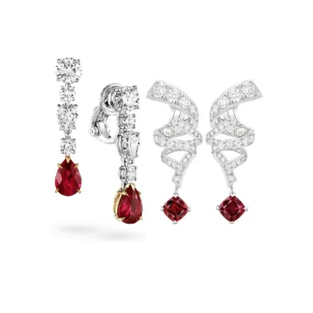 اقراط مرصعة بالياقوت الاحمر 2022