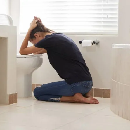 صورة لحامل تعاني من القيء الشديد