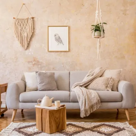 ديكورات باللونين الرمادي والبيج في المنزل 