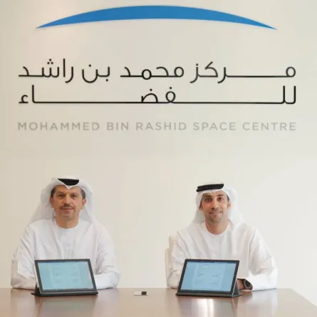 توقيع مذكرة تفاهم بين مركز محمد بن راشد للفضاء وجامعة خليفة للعلوم والتكنولوجيا - الصورة من حساب المركز على تويتر