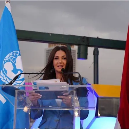 دنيا سمير غانم من احتفالية اليونيسيف - الصورة من حسابها على انستغرام