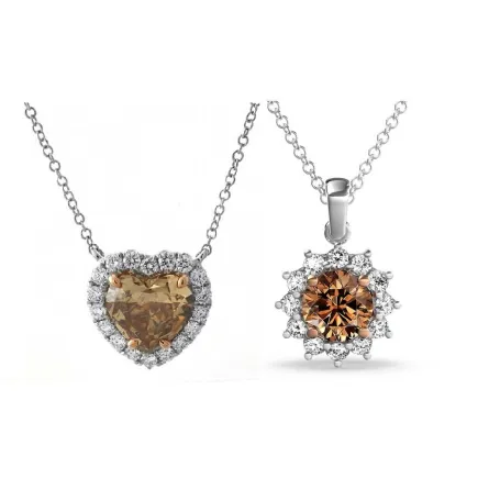 موديلات قلادات مرصّعة بالألماس البني