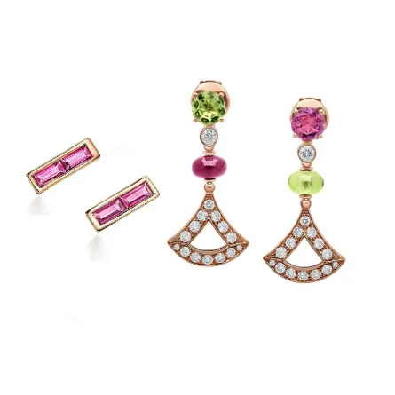 موديلات أقراط مرصعة بحجر الروبليت