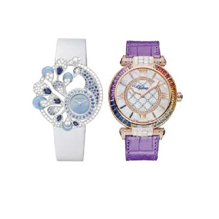 ساعات مزينة بالياقوت الملون حول الميناء