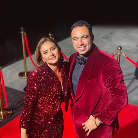 النجمة المصرية نيللي كريم وزوجها لاعب الإسكواش هشام عاشور - الصورة من حساب نيللي على انستغرام