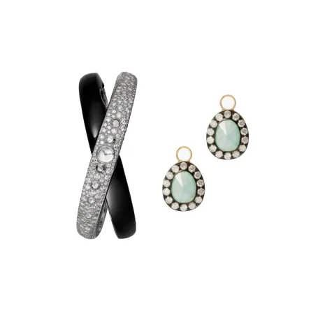 مجوهرات مرصعة بحجر اليشم الأسود