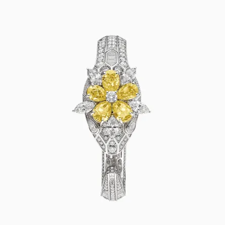 ساعات مرصعة بالألماس الأصفر 