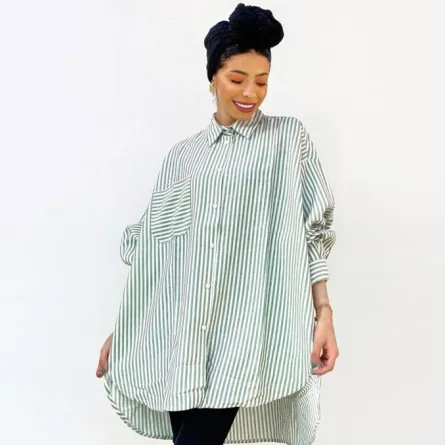 موديلات بلوزات مخططة للمحجبات