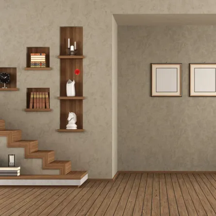 طرق استغلال مساحة تحت الدرج في الديكور 